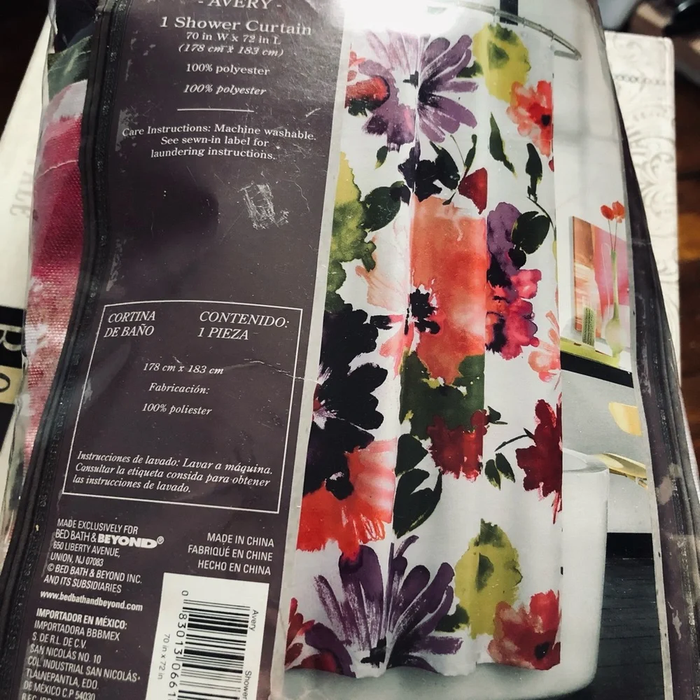 Anthology Avery 1 shower curtain EUC